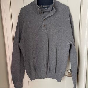 Brooks Brothers Men’s Pullover Sweater Henley Size Large Grey